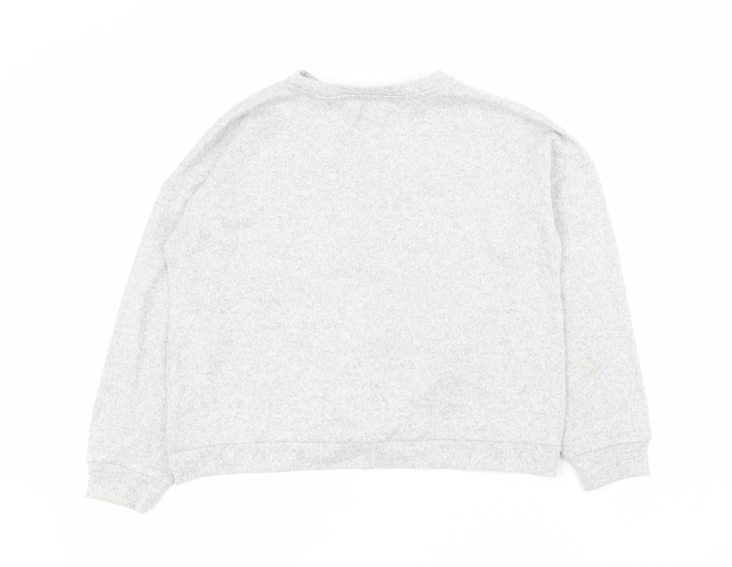 Marks and Spencer Girls Grey Round Neck  Viscose Pullover Jumper Size 10-11 Years  Pullover