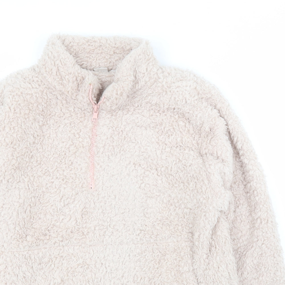 Gap Womens Beige  100% Polyester Pullover Sweatshirt Size S  Zip