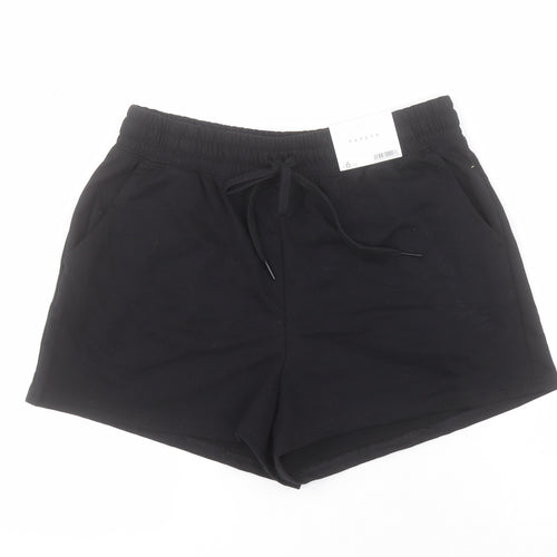 Matalan Womens Black  Cotton Sweat Shorts Size S L4 in Regular Drawstring