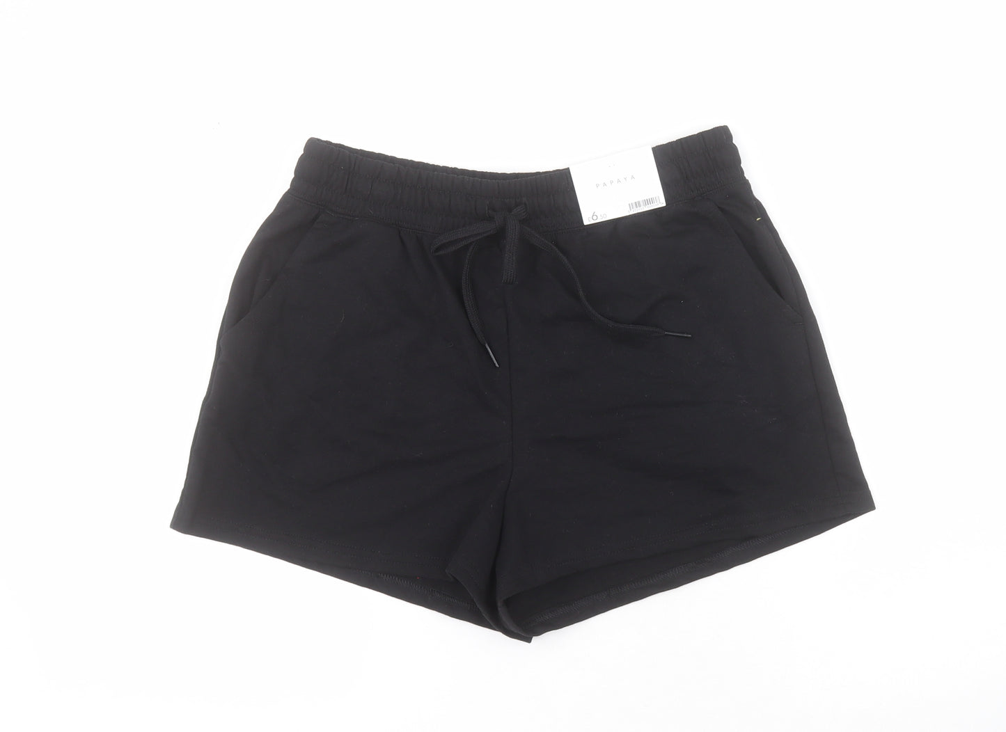 Matalan Womens Black  Cotton Sweat Shorts Size S L4 in Regular Drawstring