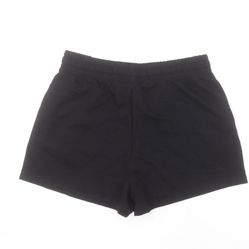 Matalan Womens Black  Cotton Sweat Shorts Size S L4 in Regular Drawstring