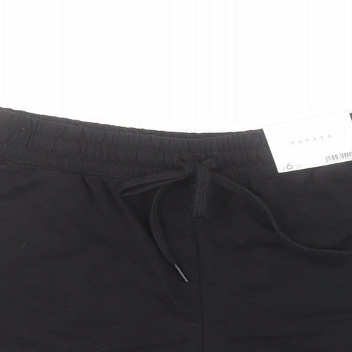 Matalan Womens Black  Cotton Sweat Shorts Size S L4 in Regular Drawstring