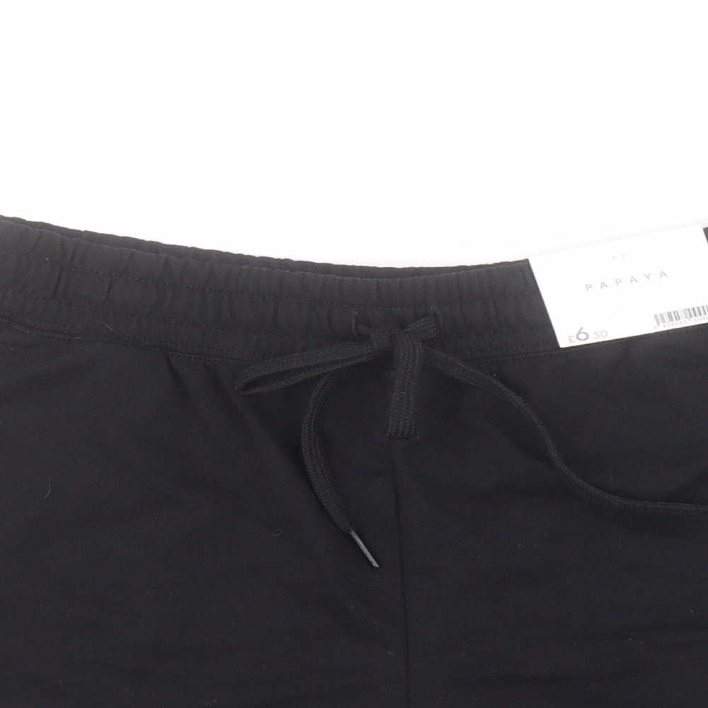 Matalan Womens Black  Cotton Sweat Shorts Size S L4 in Regular Drawstring