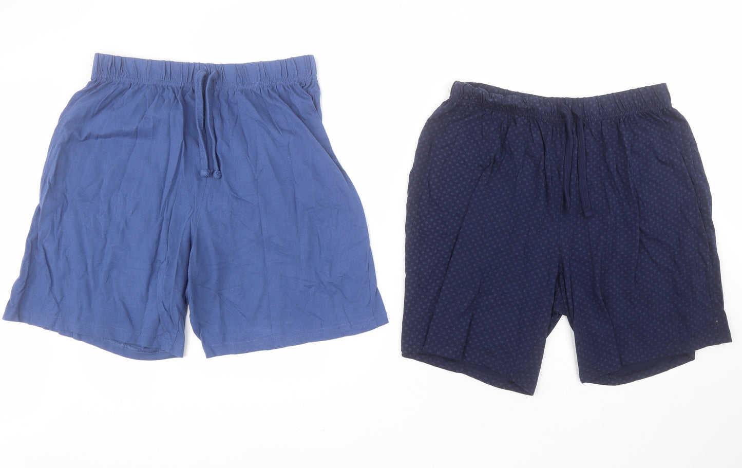 F&F Mens Blue  Cotton Sweat Shorts Size L L6 in Regular Drawstring