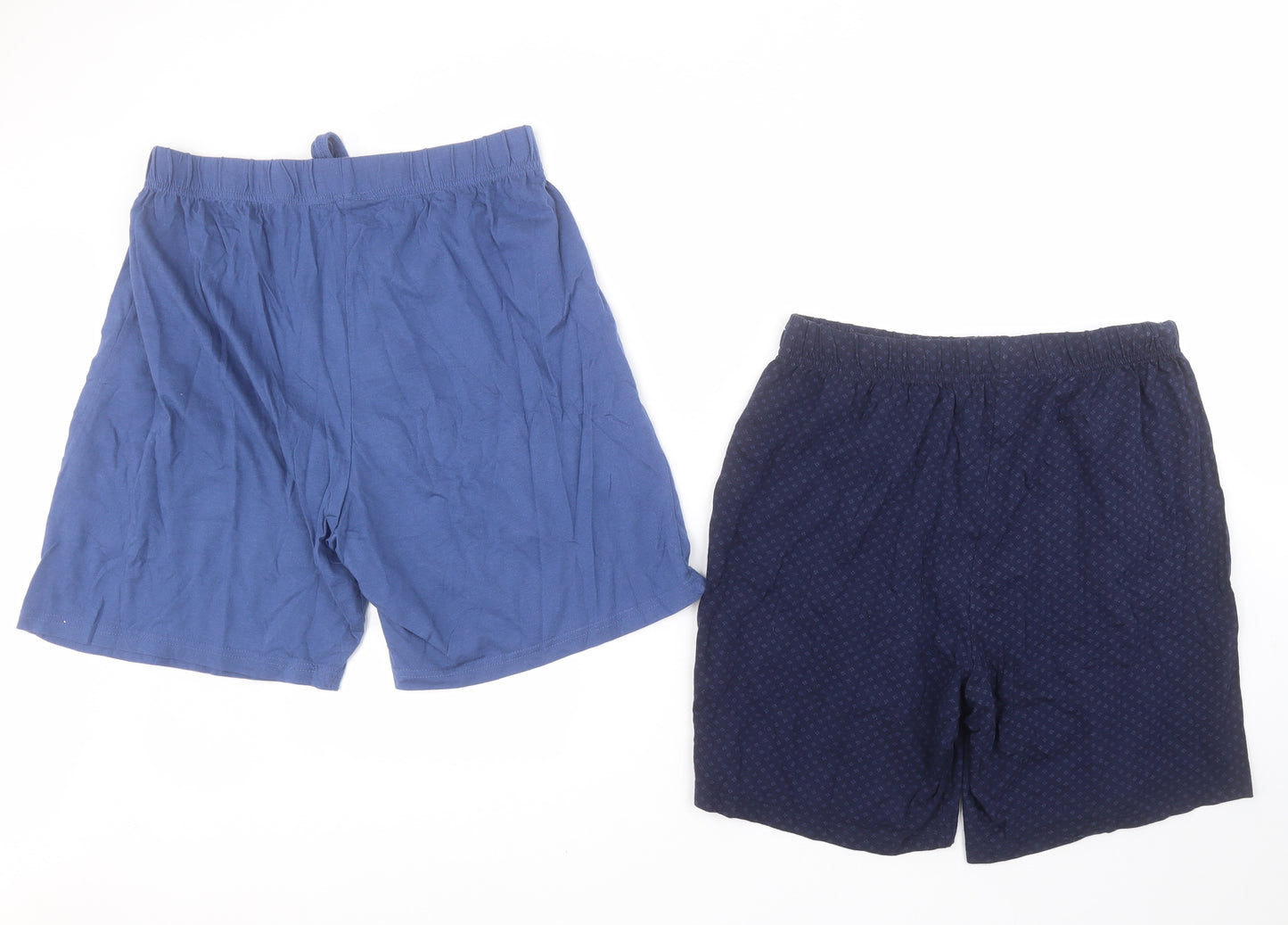 F&F Mens Blue  Cotton Sweat Shorts Size L L6 in Regular Drawstring