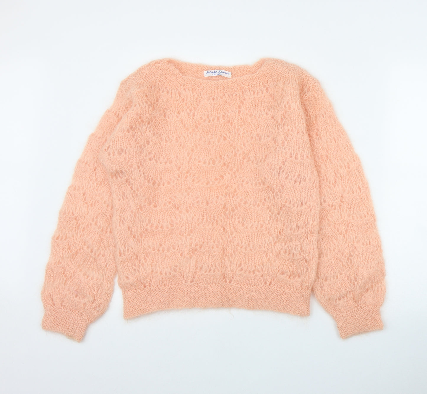 Knitricker Knitwear Womens Pink Round Neck  Polyester Pullover Jumper Size M
