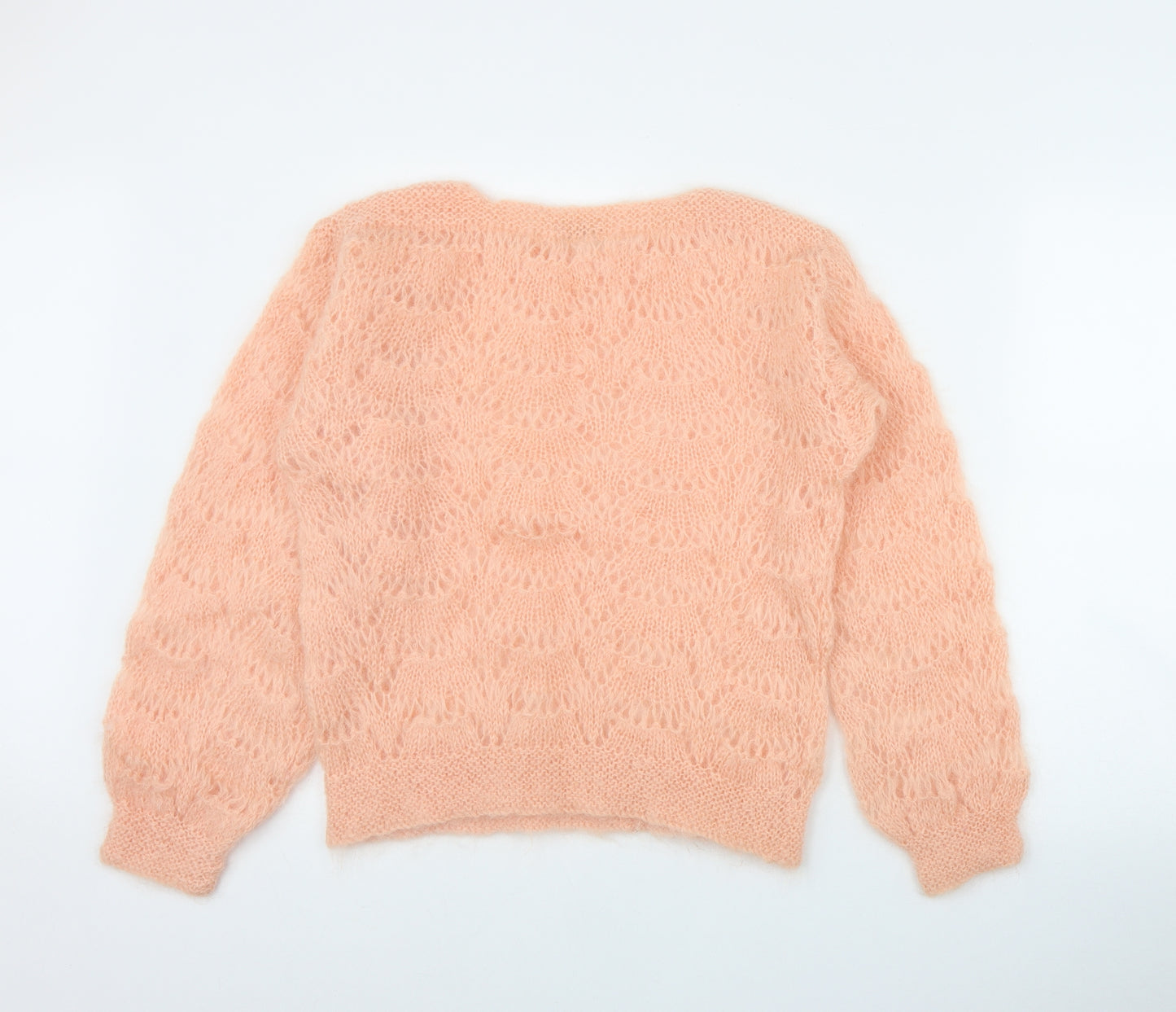Knitricker Knitwear Womens Pink Round Neck  Polyester Pullover Jumper Size M