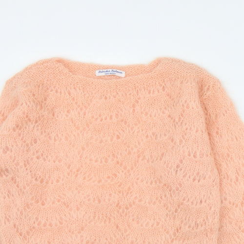 Knitricker Knitwear Womens Pink Round Neck  Polyester Pullover Jumper Size M