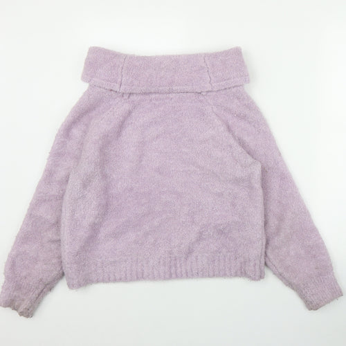 Primark Womens Purple Roll Neck  Acrylic Pullover Jumper Size 6