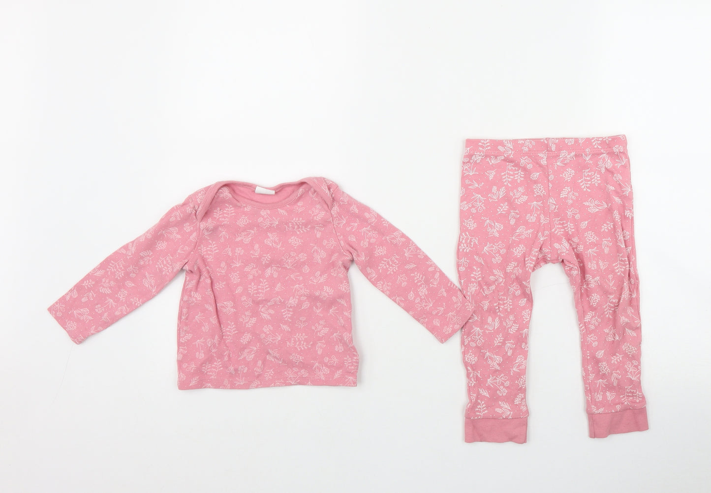 F*F Girls Pink Geometric Cotton Cami Pyjama Set Size 12-18 Months  Pullover