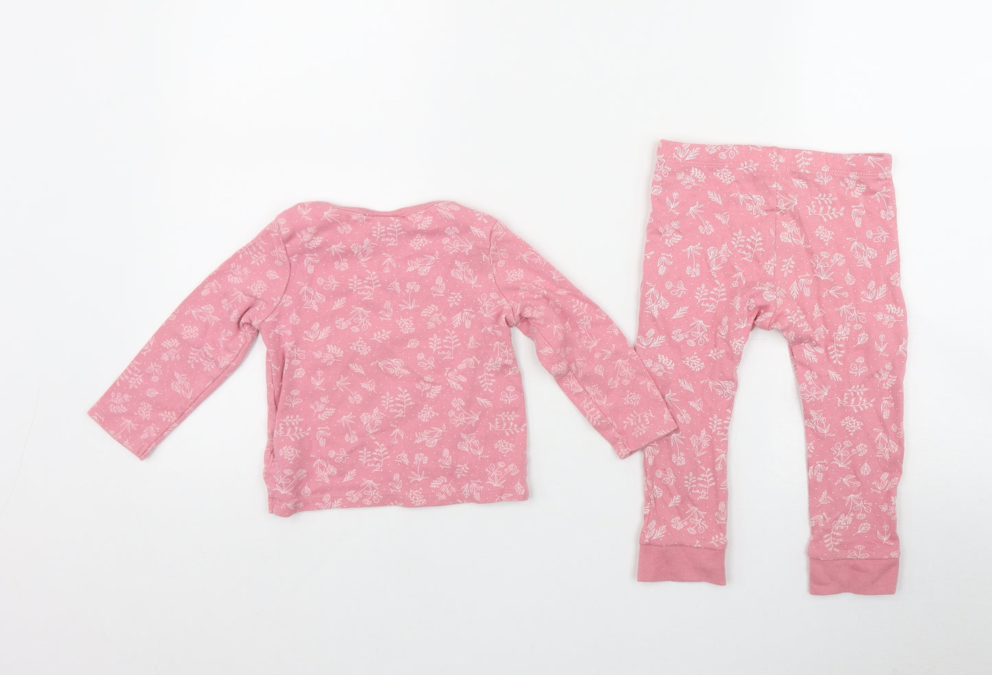 F*F Girls Pink Geometric Cotton Cami Pyjama Set Size 12-18 Months  Pullover