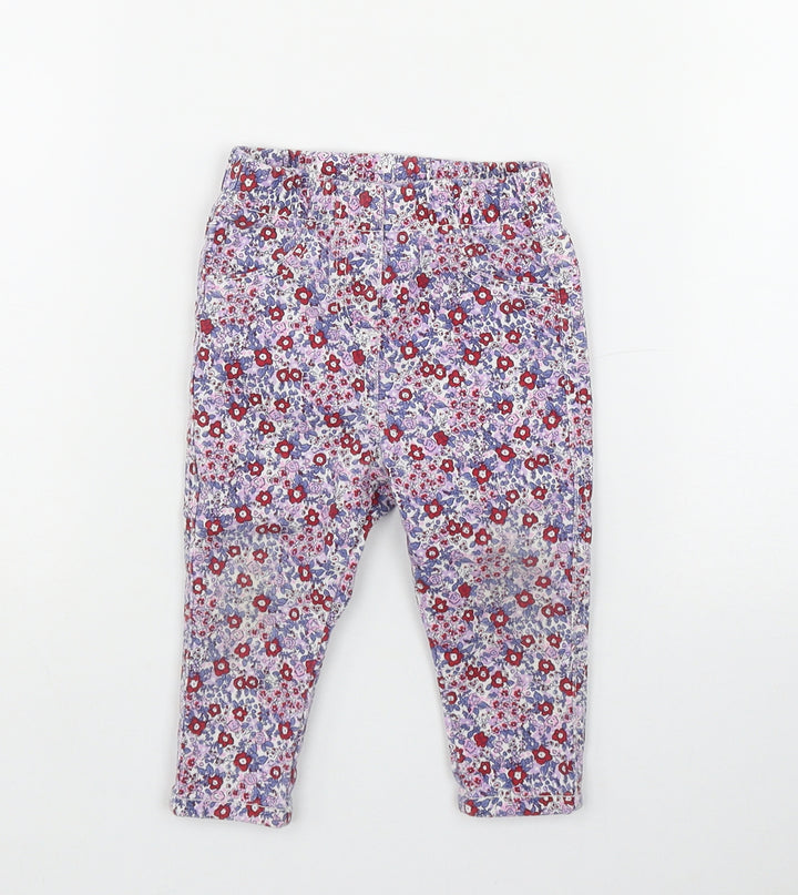 Matalan Girls Multicoloured Floral Cotton Pedal Pusher Jeans Size 9 Months Pullover