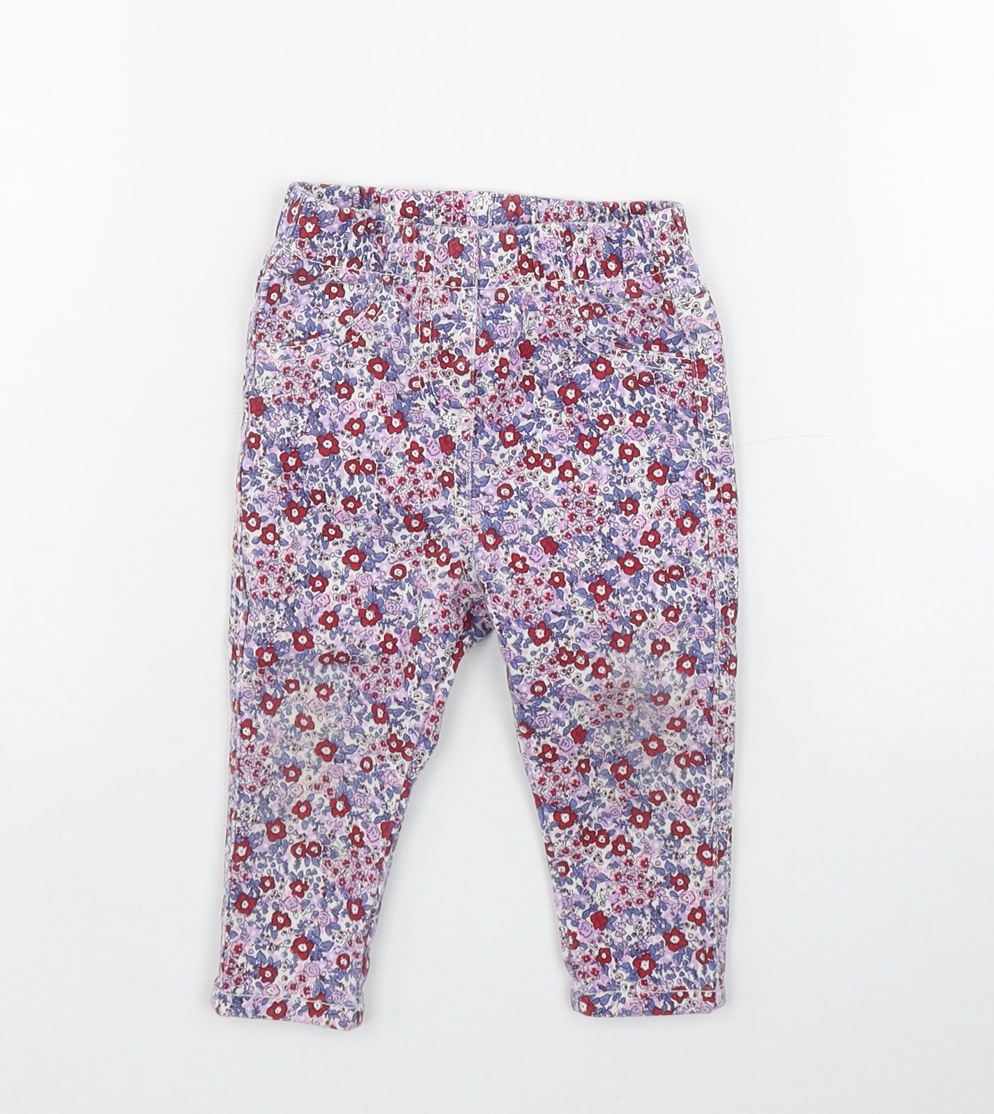 Matalan Girls Multicoloured Floral Cotton Pedal Pusher Jeans Size 9 Months  Pullover