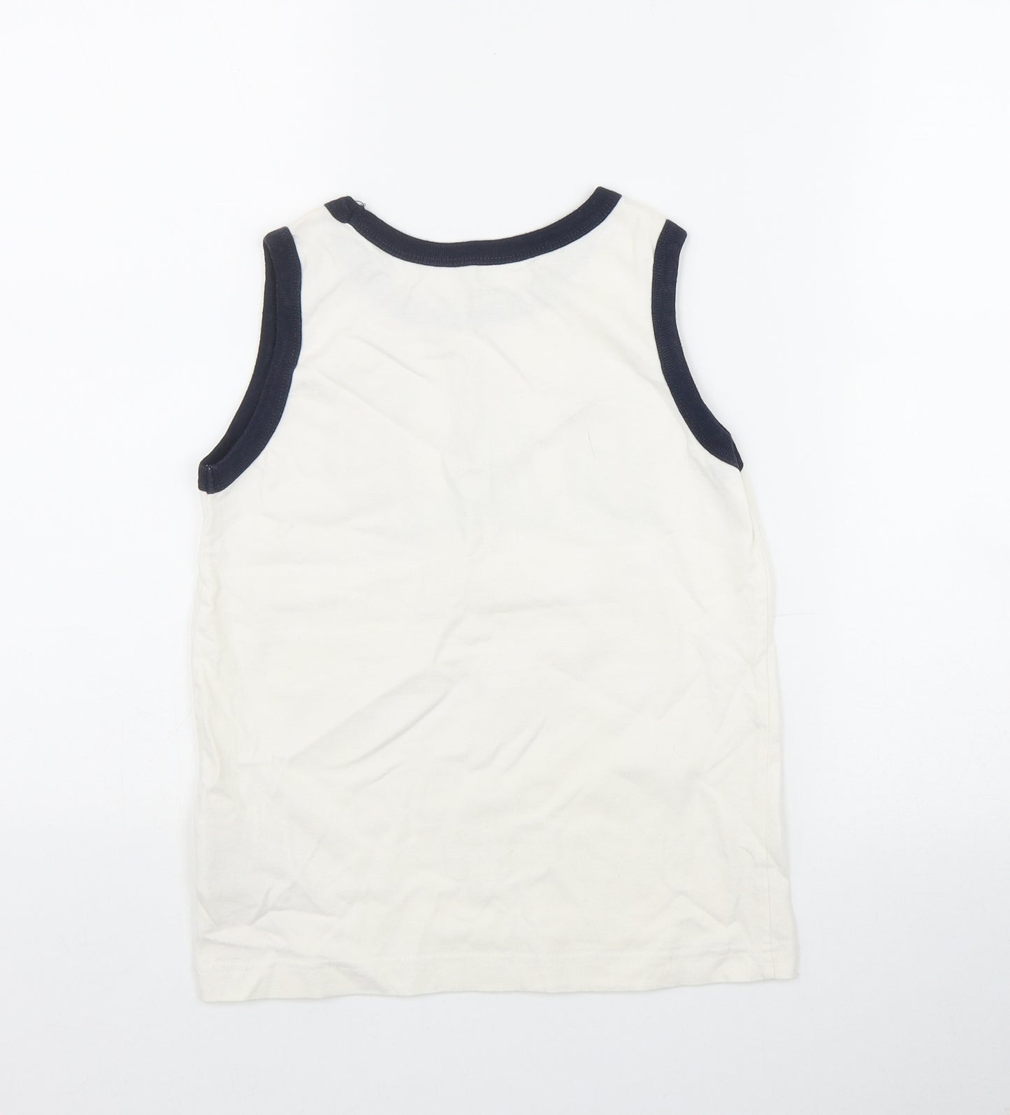 Gap Boys White  Cotton Basic Tank Size 8-9 Years Scoop Neck Pullover