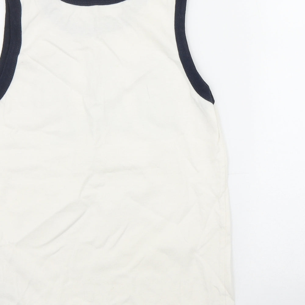 Gap Boys White  Cotton Basic Tank Size 8-9 Years Scoop Neck Pullover