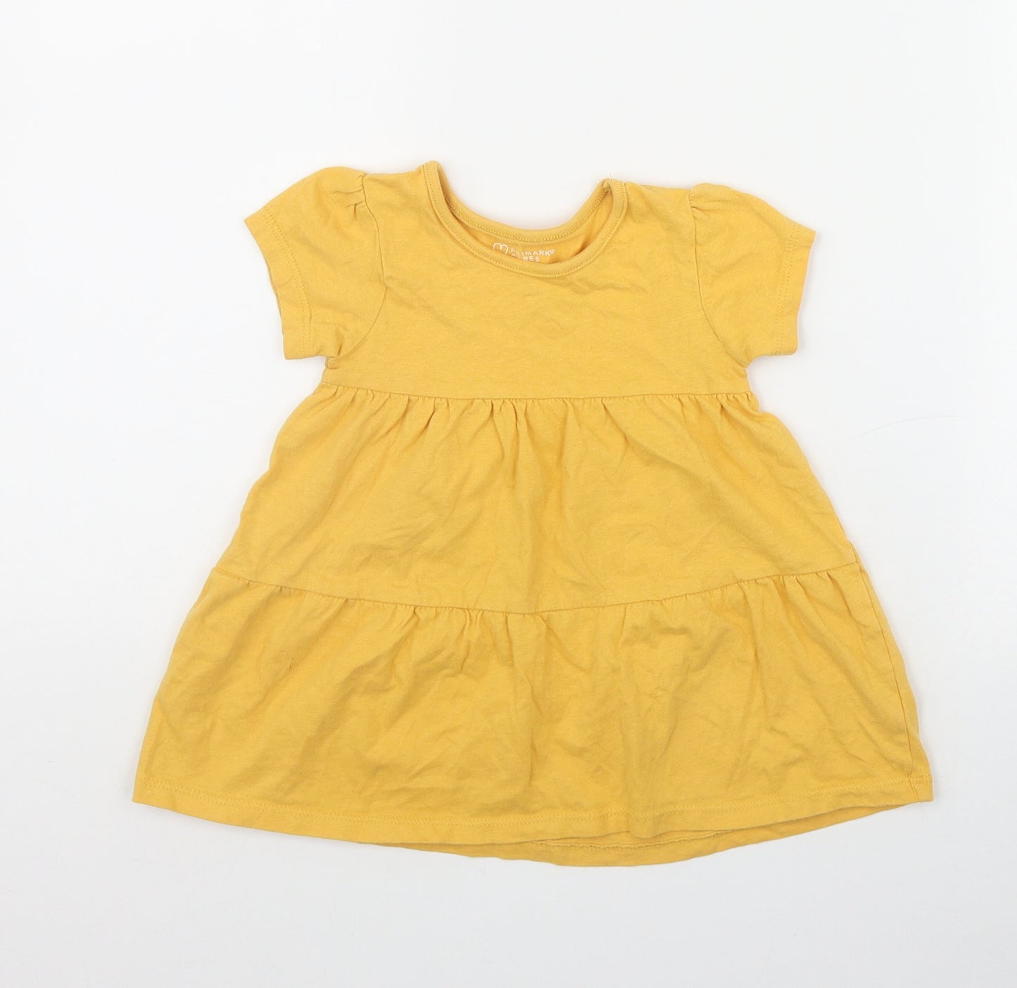 Primark Girls Yellow  Cotton Fit & Flare  Size 12-18 Months  Round Neck Pullover