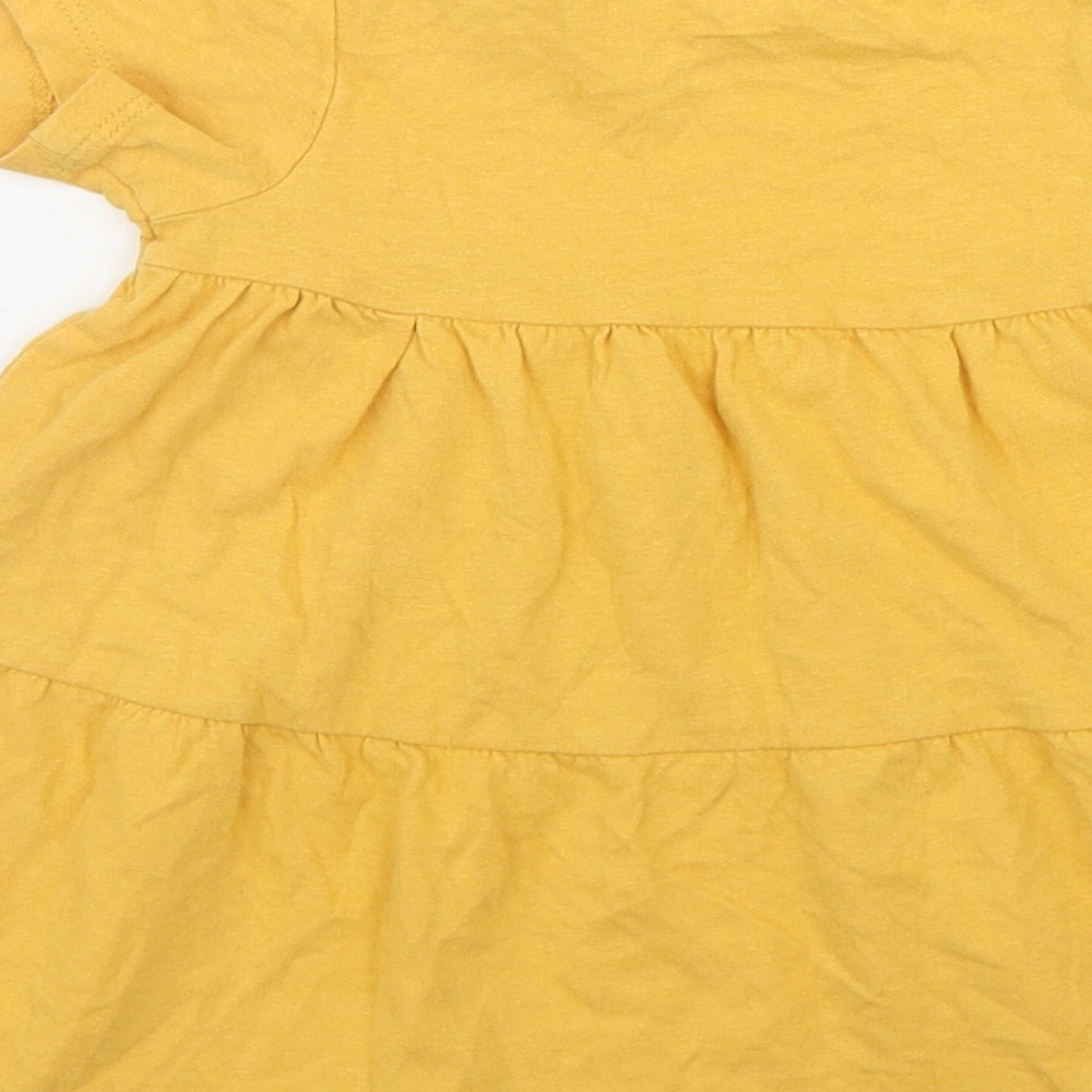 Primark Girls Yellow  Cotton Fit & Flare  Size 12-18 Months  Round Neck Pullover