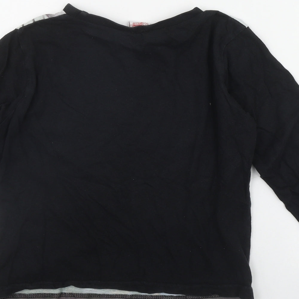 Marvel Boys Black  Cotton Basic T-Shirt Size 9-10 Years Round Neck Pullover