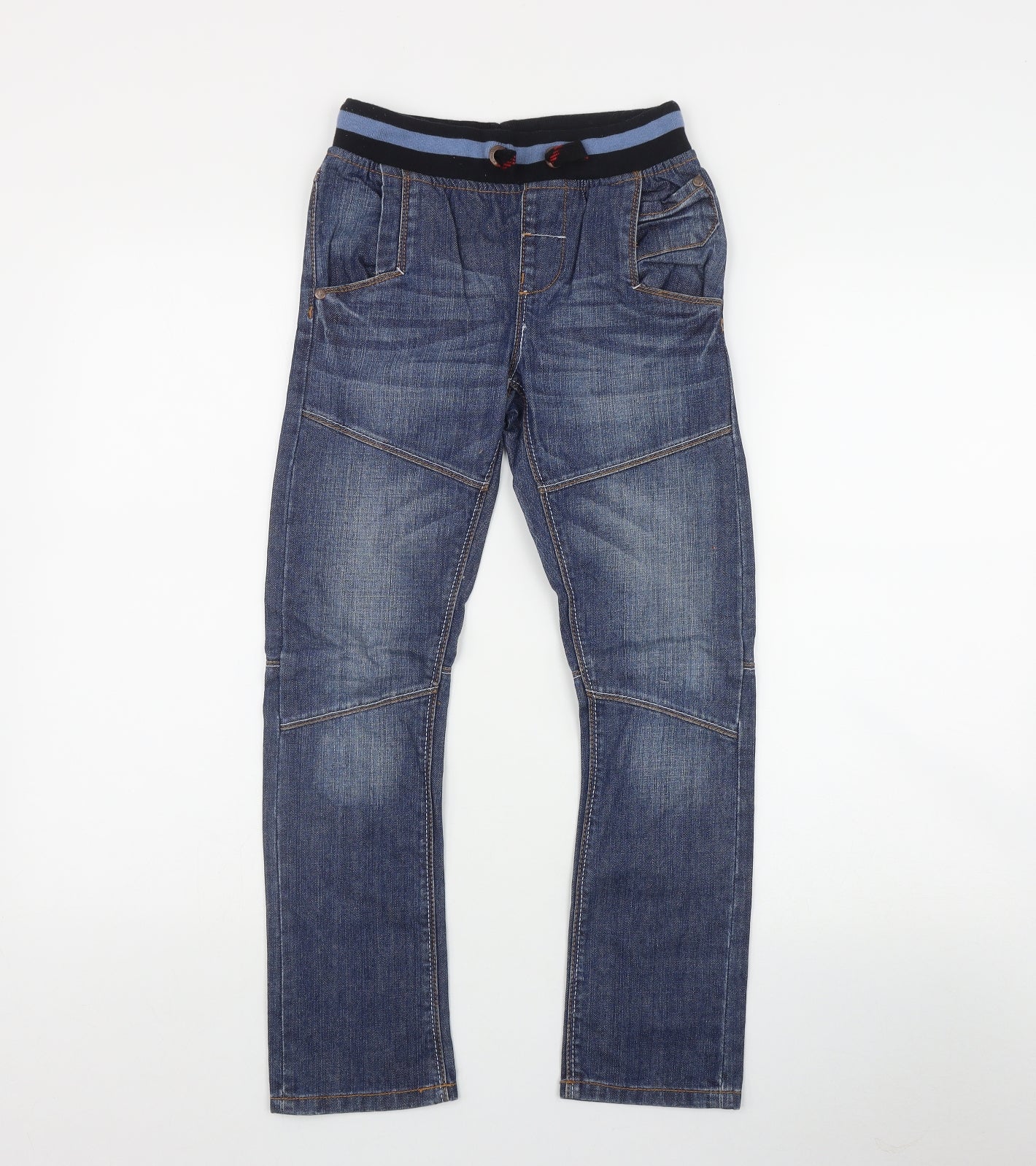 NEXT Boys Blue  Cotton Straight Jeans Size 8 Years  Regular Drawstring