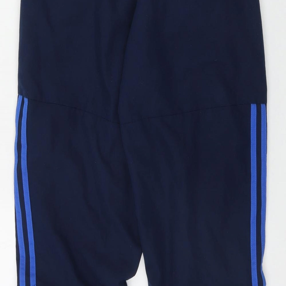 adidas Mens Blue  Polyester Jogger Trousers Size M L30 in Regular Drawstring