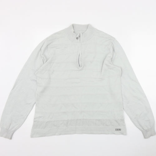 Island Green Womens Grey High Neck  Cotton Pullover Jumper Size 18