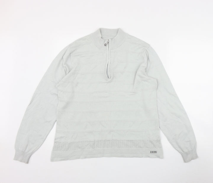 Island Green Womens Grey High Neck  Cotton Pullover Jumper Size 18