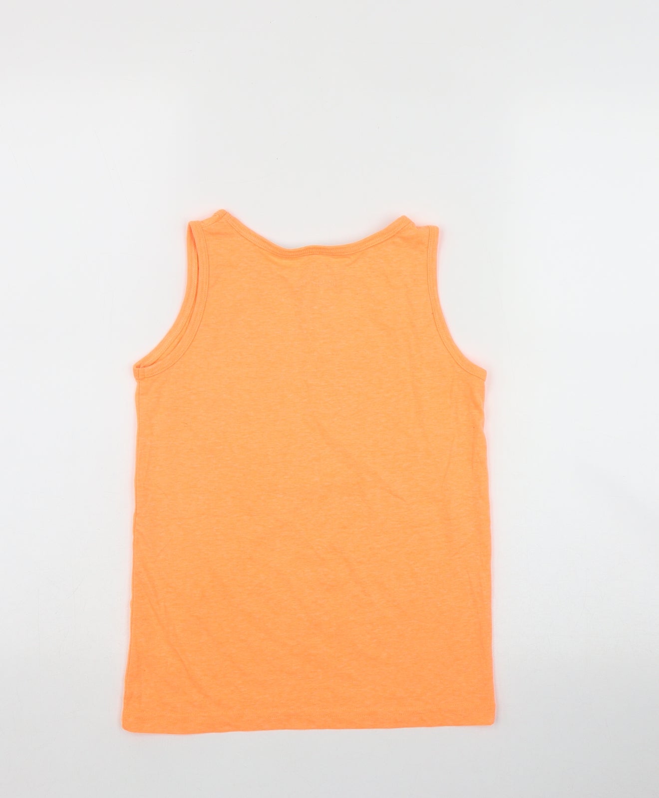 F&F Boys Orange  Polyester Basic Tank Size 7-8 Years Scoop Neck Pullover - 'Florida'