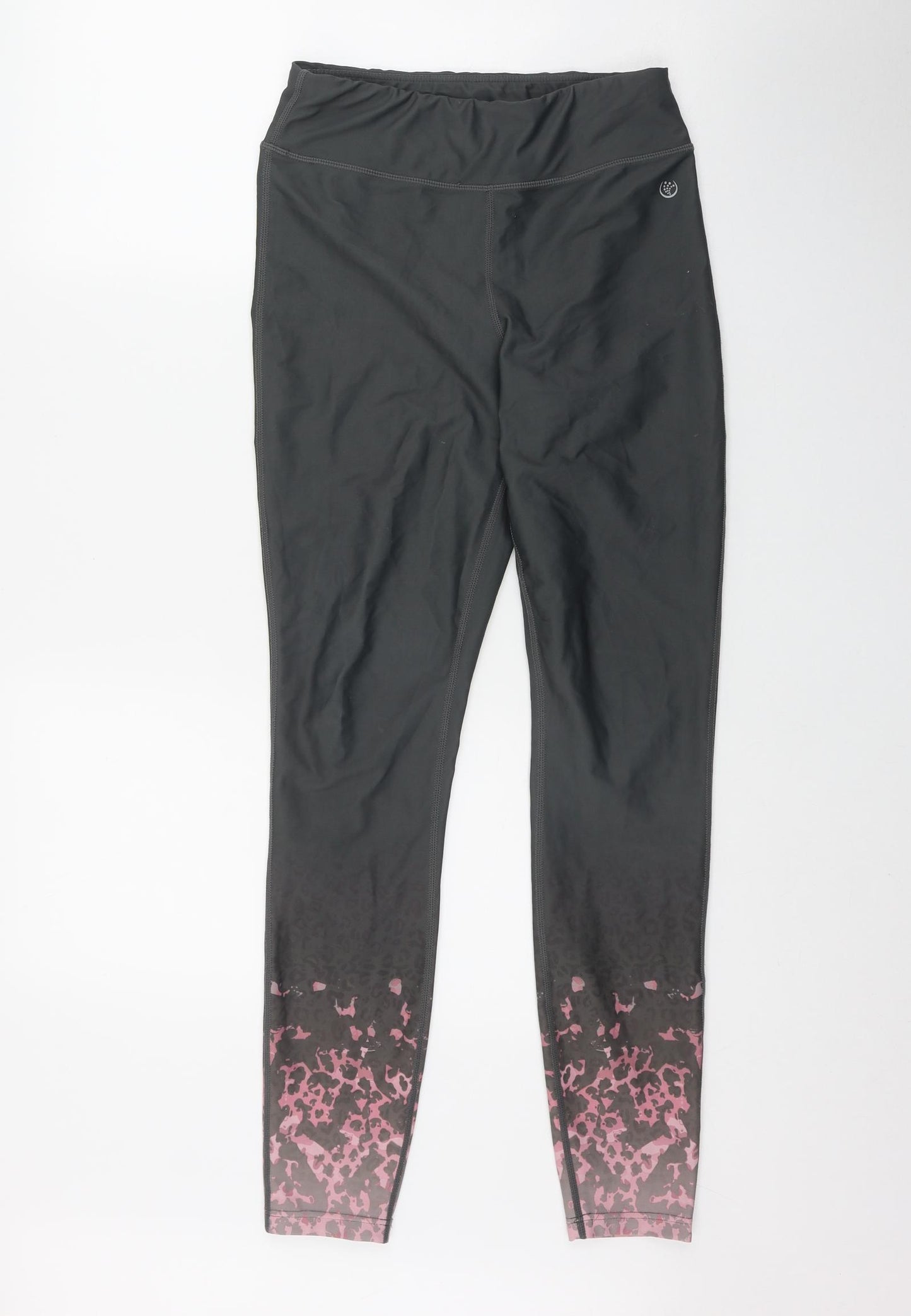 Dunnes Stores Womens Grey Animal Print Polyester Compression Leggings Size S L30 in Regular Pullover
