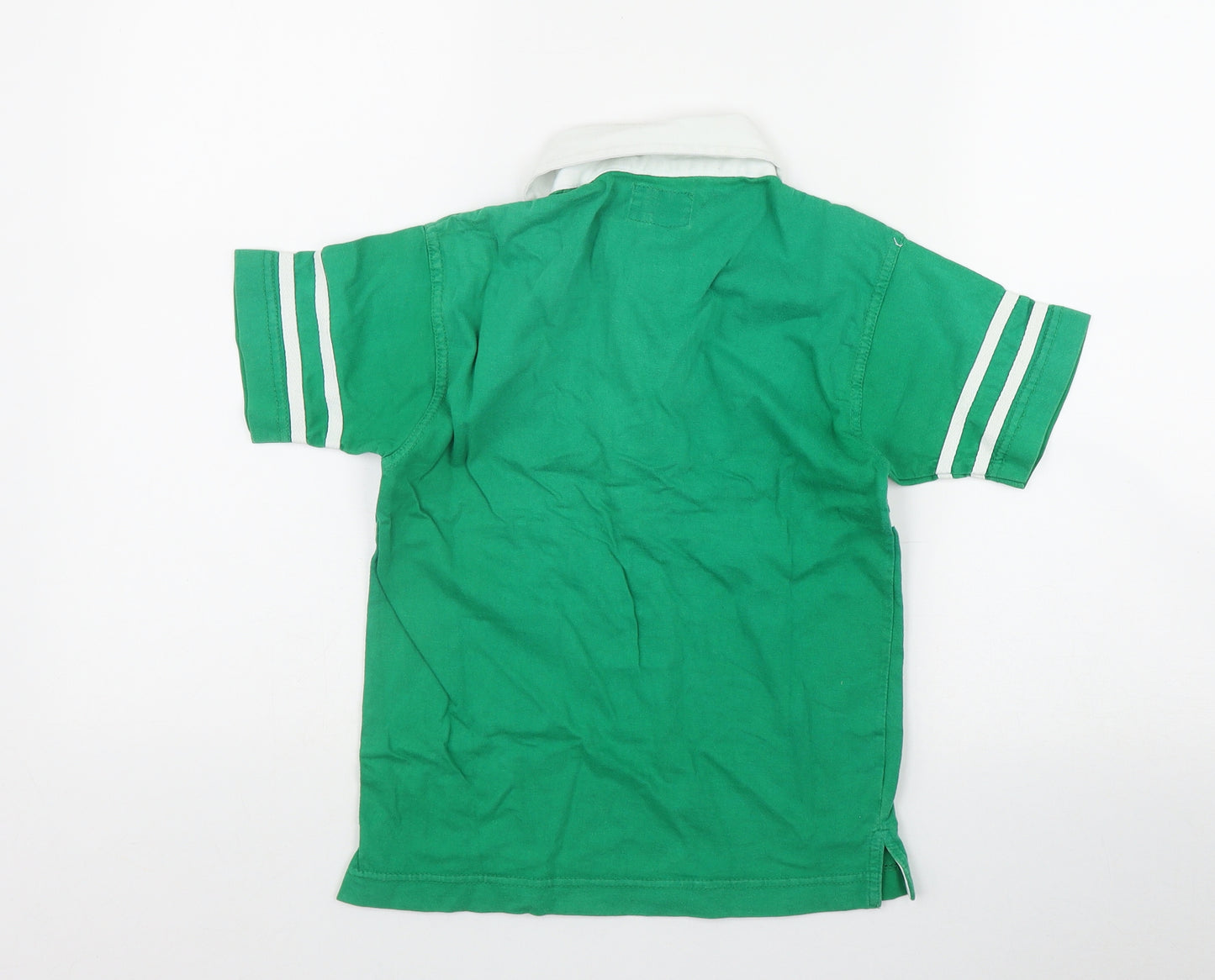 Total Rugby Boys Green  Cotton Basic Polo Size 5-6 Years Collared Button - Ireland Rugby