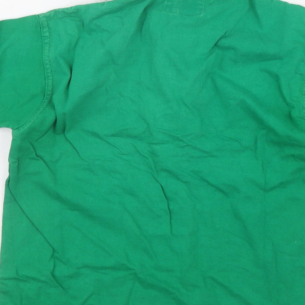 Total Rugby Boys Green  Cotton Basic Polo Size 5-6 Years Collared Button - Ireland Rugby