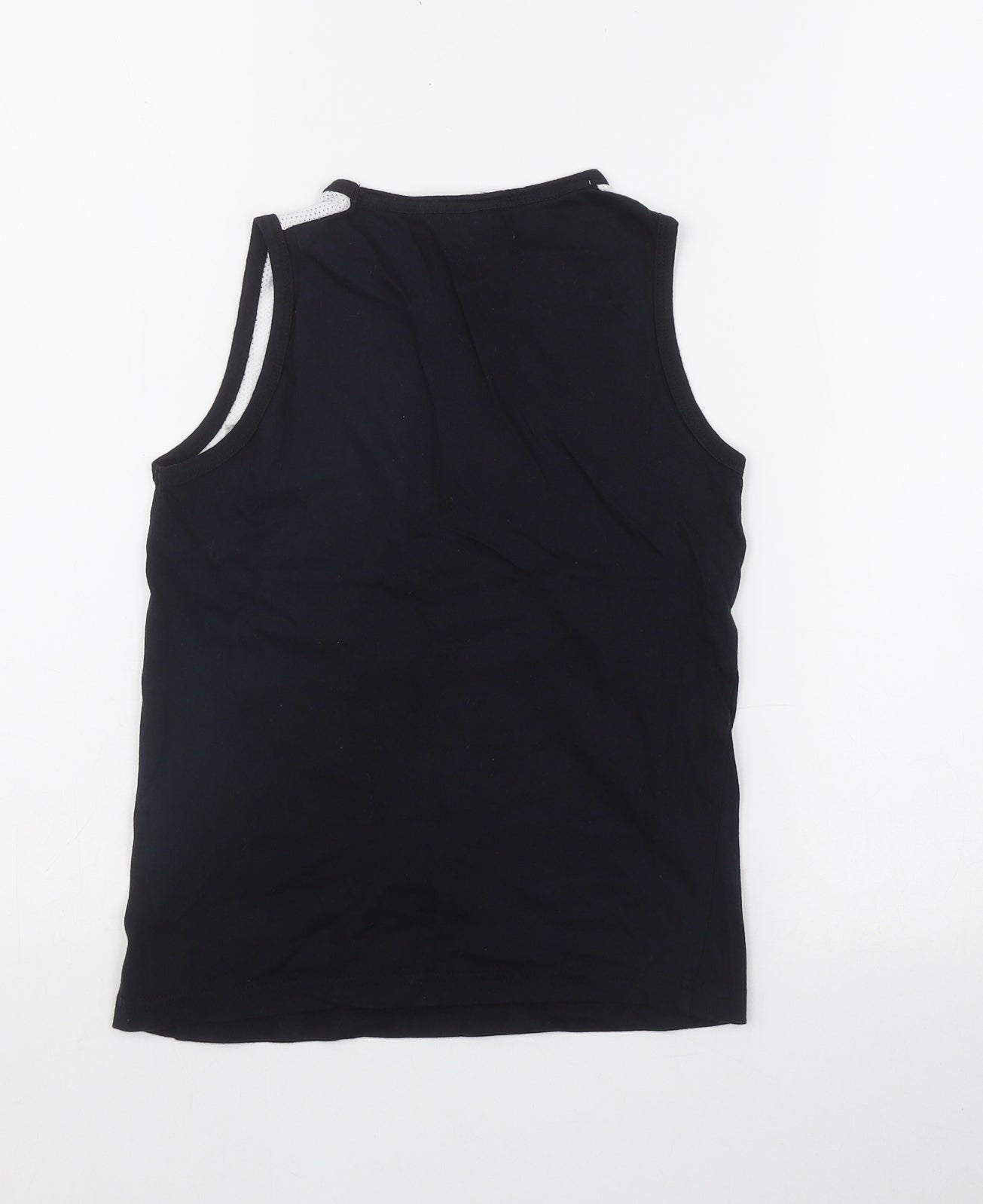 URB Boys Black  Cotton Basic Tank Size 7-8 Years Scoop Neck Pullover