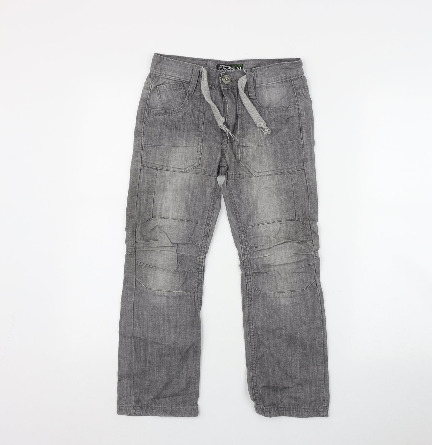 No Fear Boys Grey  Cotton Straight Jeans Size 7-8 Years  Regular Drawstring