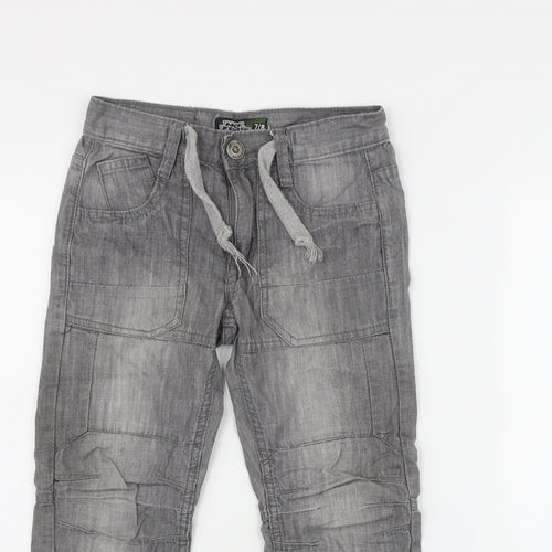 No Fear Boys Grey  Cotton Straight Jeans Size 7-8 Years  Regular Drawstring