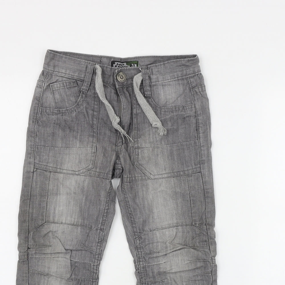 No Fear Boys Grey  Cotton Straight Jeans Size 7-8 Years  Regular Drawstring