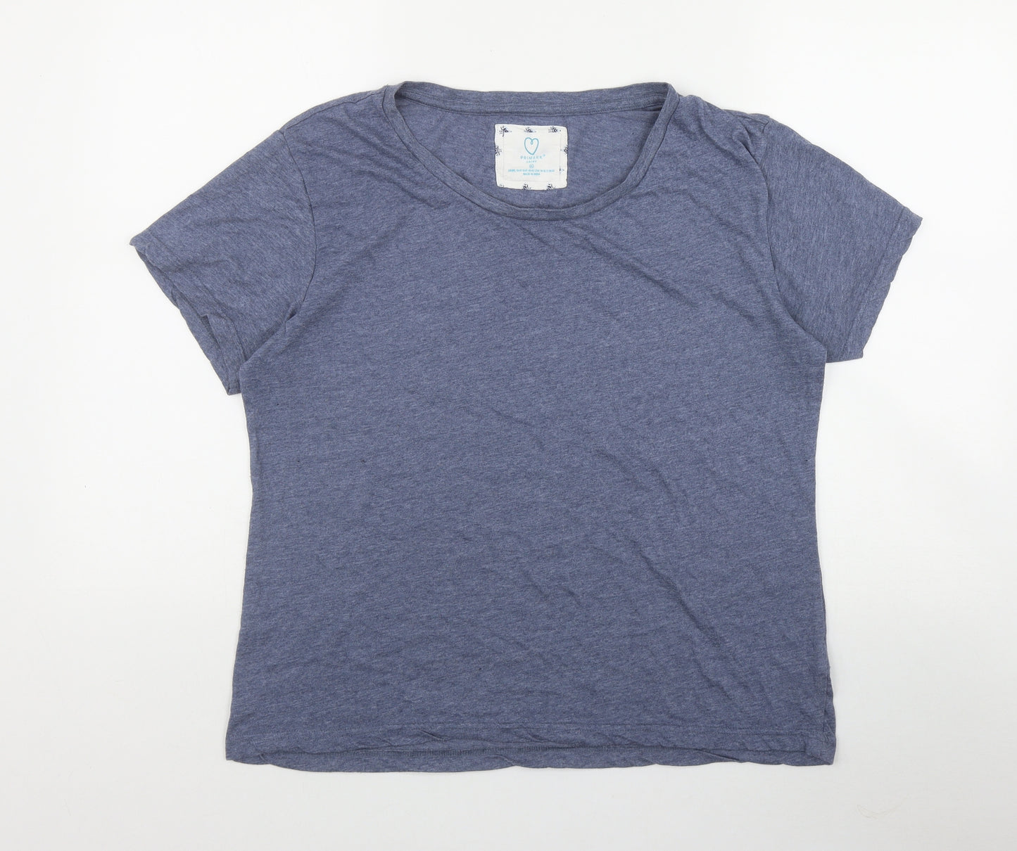 Primark Womens Blue  Cotton Basic T-Shirt Size 18 Round Neck