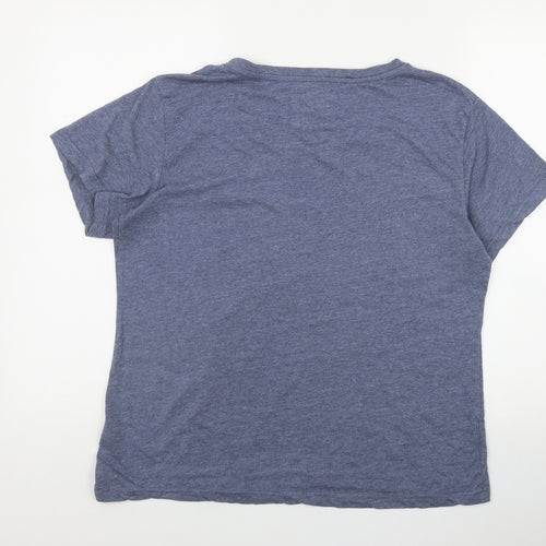 Primark Womens Blue  Cotton Basic T-Shirt Size 18 Round Neck