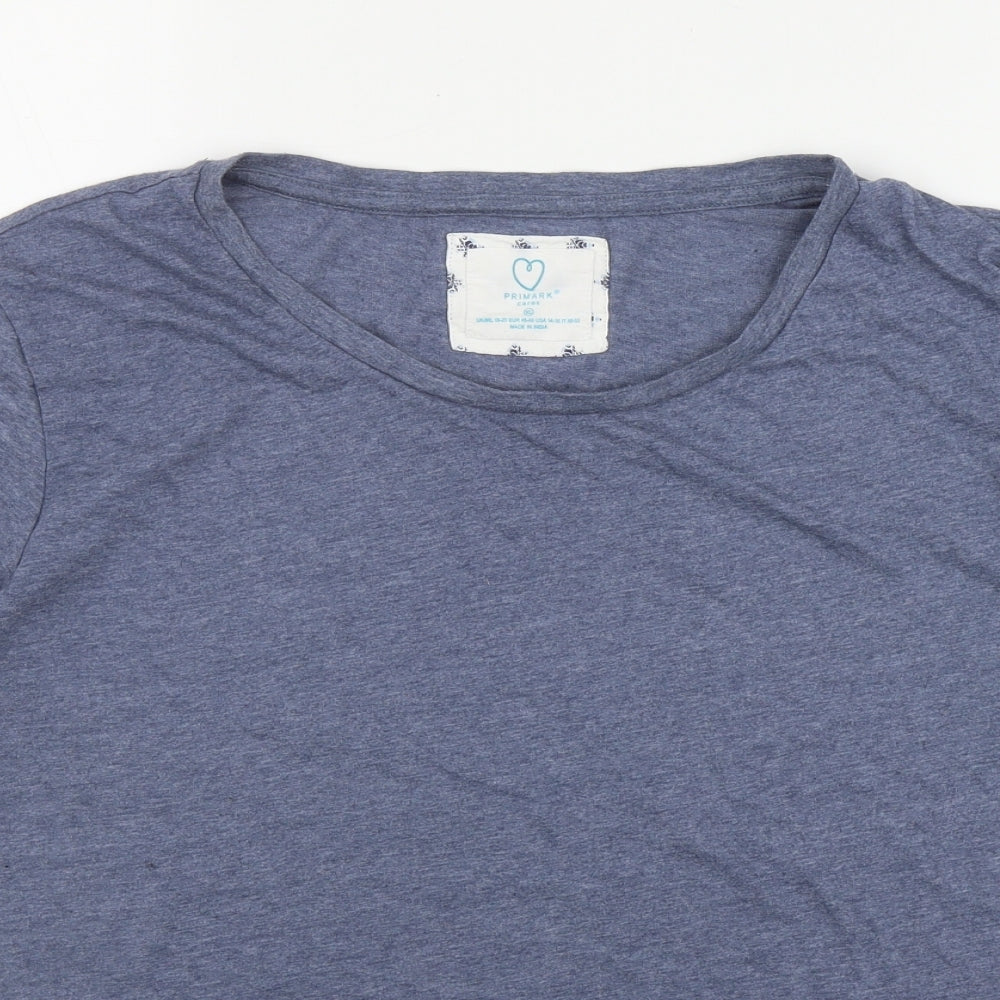 Primark Womens Blue  Cotton Basic T-Shirt Size 18 Round Neck