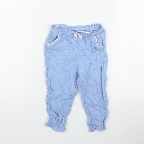H&M Girls Blue  Cotton Jogger Trousers Size 2 Years  Regular Pullover