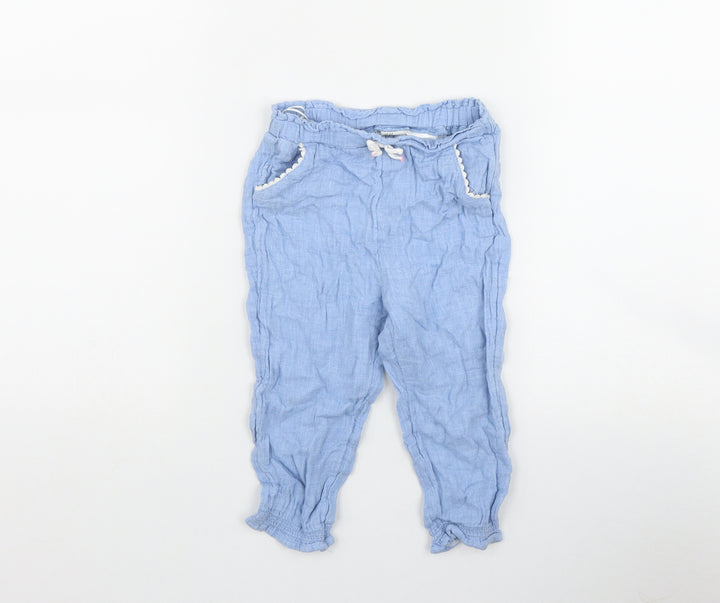 H&M Girls Blue  Cotton Jogger Trousers Size 2 Years  Regular Pullover