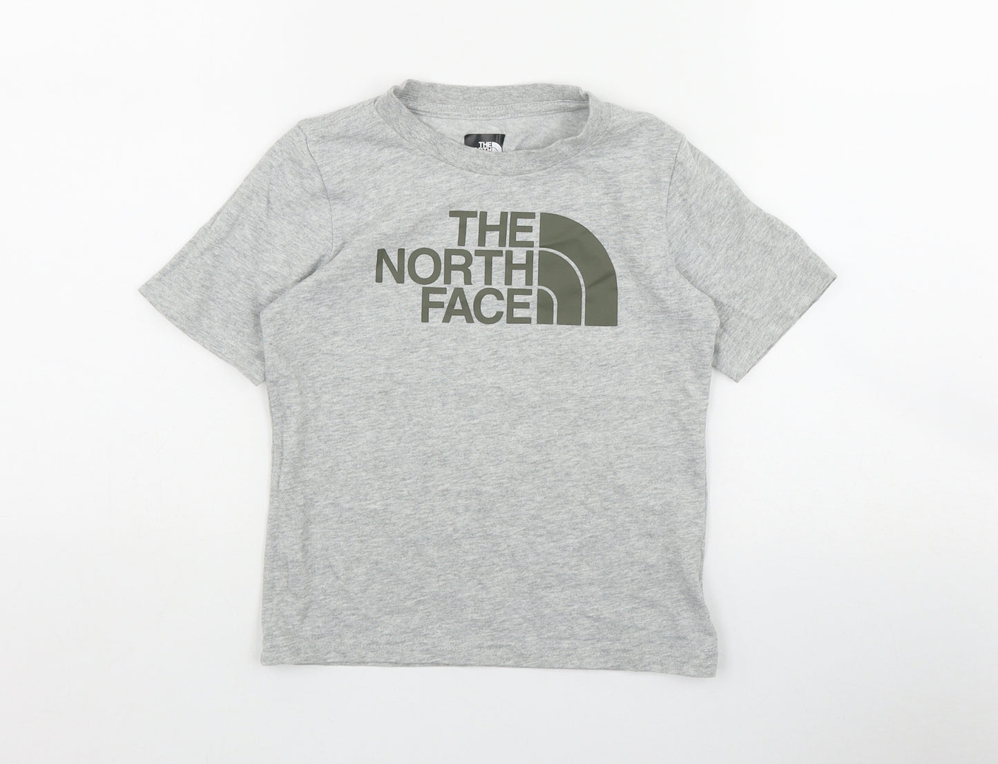 The North Face Boys Grey  Cotton Basic T-Shirt Size 5 Years Round Neck Pullover
