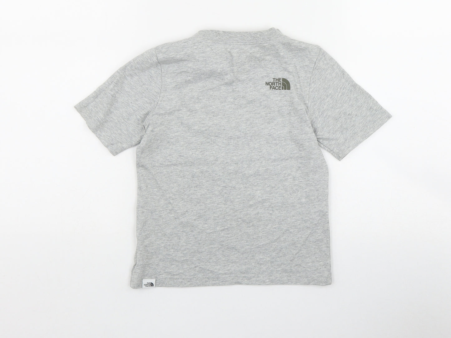 The North Face Boys Grey  Cotton Basic T-Shirt Size 5 Years Round Neck Pullover