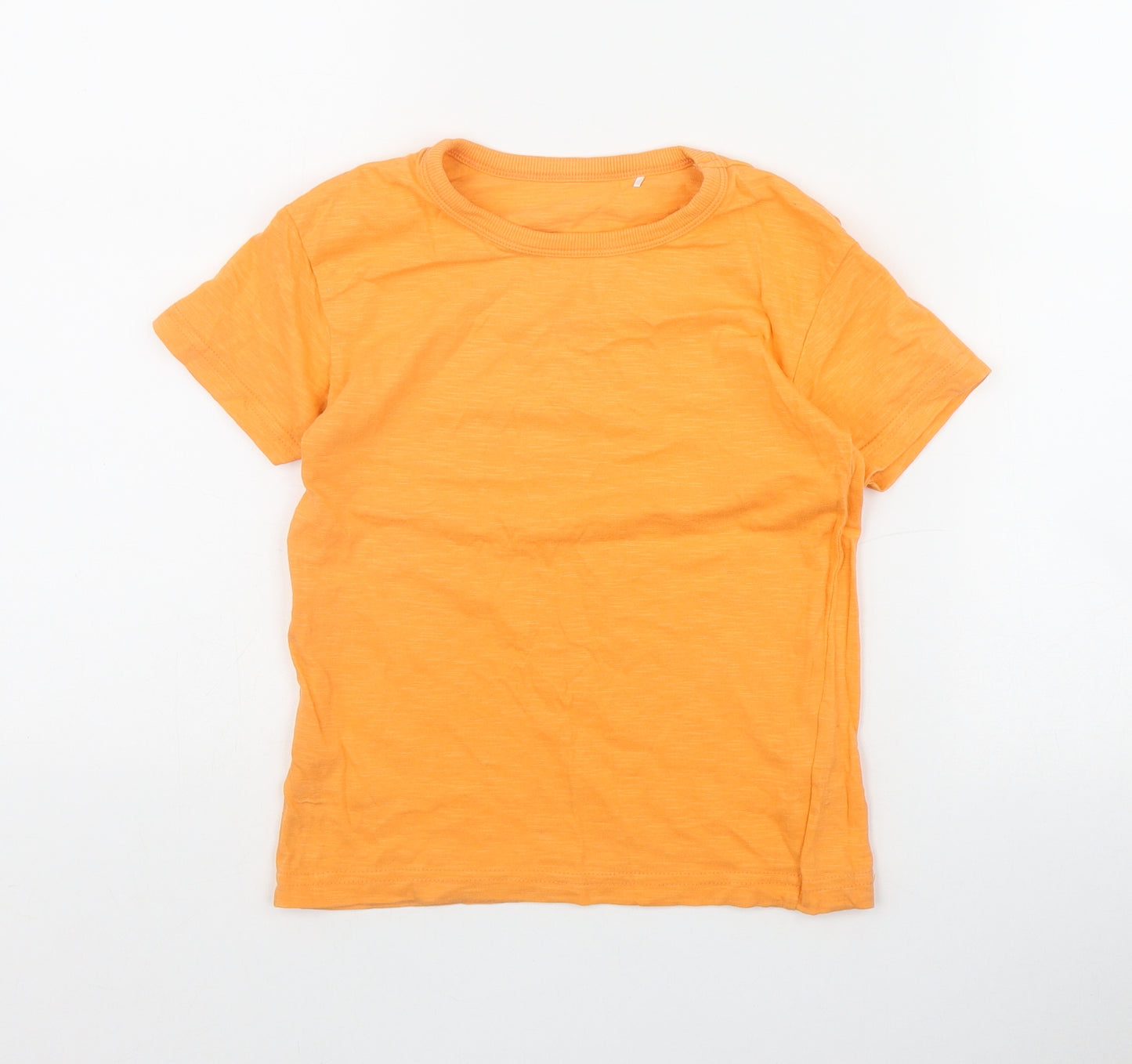 George Boys Orange  Cotton Basic T-Shirt Size 5-6 Years Round Neck Pullover
