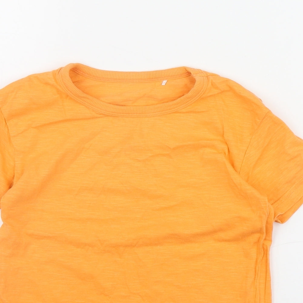 George Boys Orange  Cotton Basic T-Shirt Size 5-6 Years Round Neck Pullover