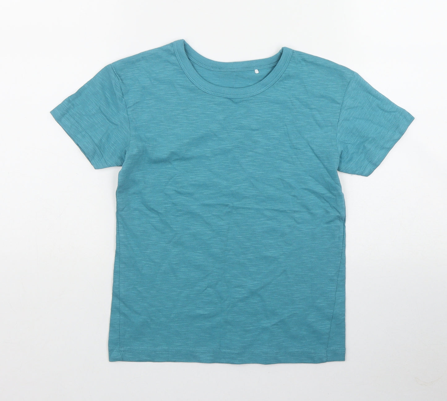 George Boys Blue  Cotton Basic T-Shirt Size 5-6 Years Round Neck Pullover