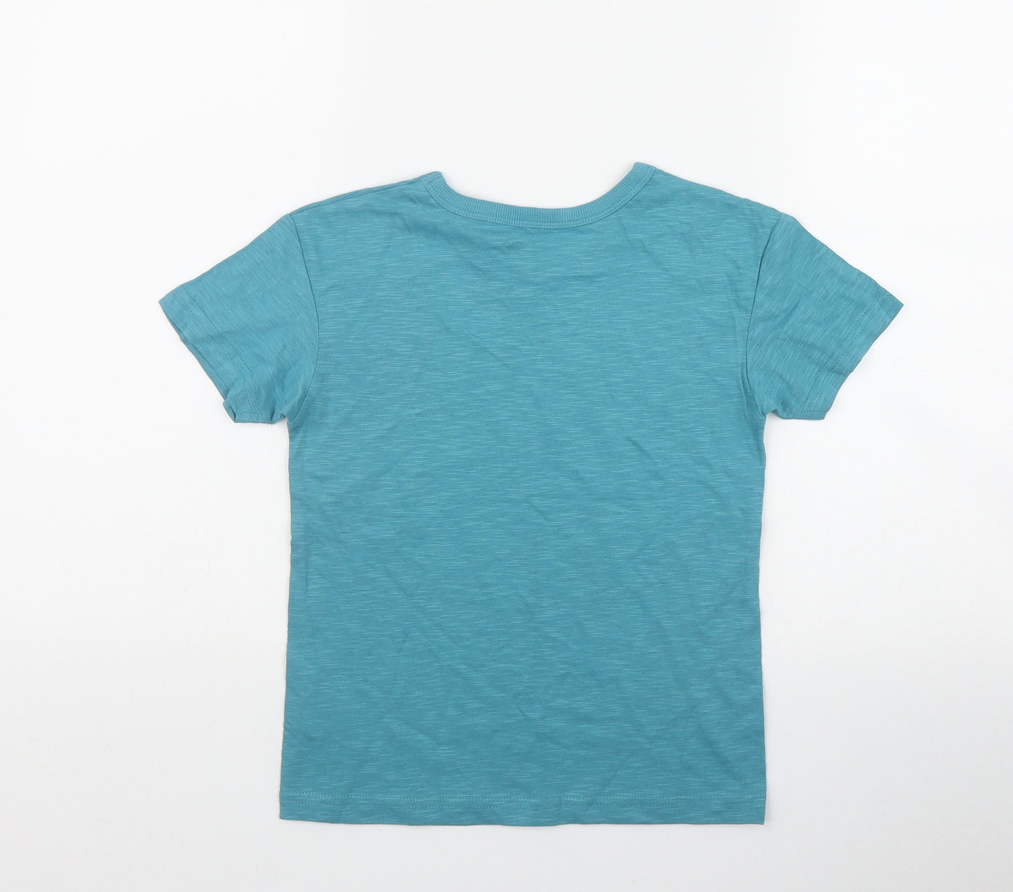 George Boys Blue  Cotton Basic T-Shirt Size 5-6 Years Round Neck Pullover