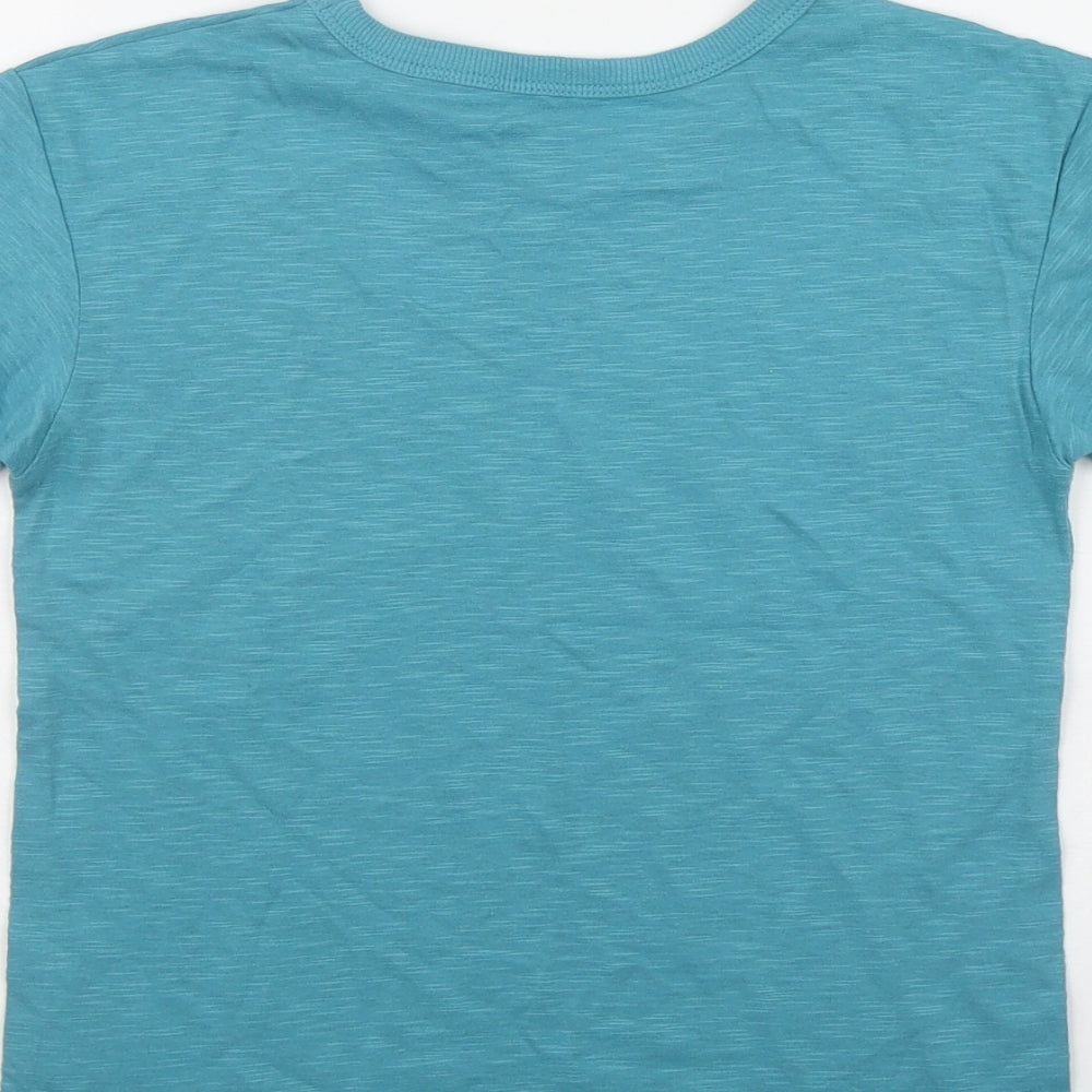 George Boys Blue  Cotton Basic T-Shirt Size 5-6 Years Round Neck Pullover