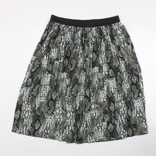 Dunnes Stores Womens Grey Animal Print Polyester Flare Skirt Size L