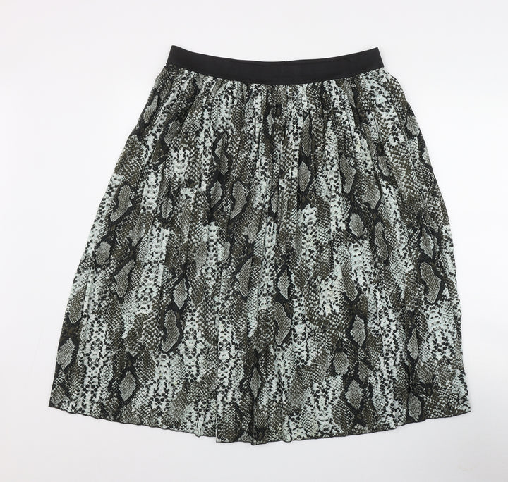 Dunnes Stores Womens Grey Animal Print Polyester Flare Skirt Size L