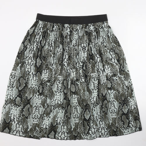 Dunnes Stores Womens Grey Animal Print Polyester Flare Skirt Size L