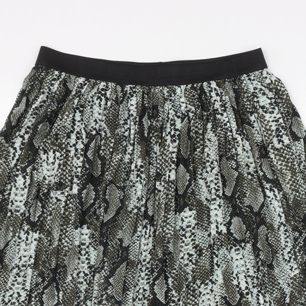 Dunnes Stores Womens Grey Animal Print Polyester Flare Skirt Size L